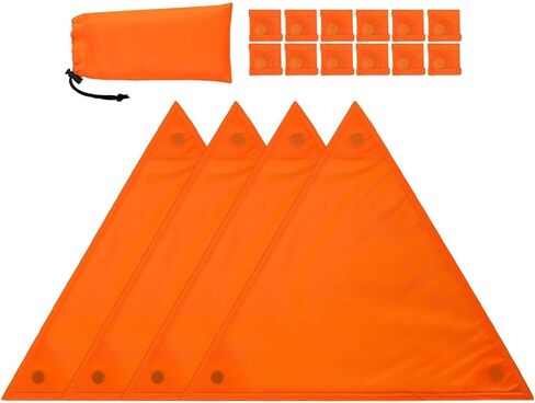 High Visibility Orange Security Signs Kit Attachments Quick Setup Triangle Shape for Observation Outdoor Camp Tents in Kuwait