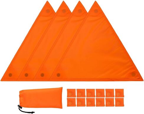 High Visibility Orange Security Signs Kit Attachments Quick Setup Triangle Shape for Observation Outdoor Camp Tents in Kuwait