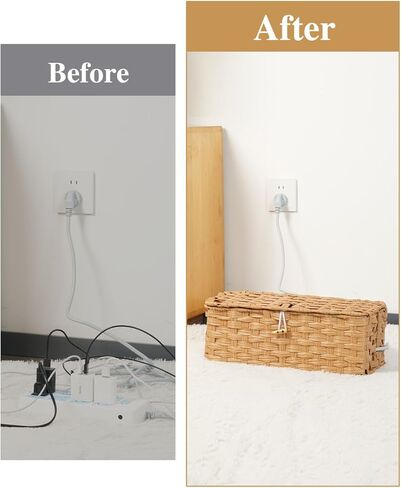 صندوق إدارة الكابلات من تيماري مع أغطية، عبوتين من صناديق تنظيم الكابلات المصنوعة يدويًا للمنزل والمكتب لإخفاء الأسلاك وشريط الطاقة، مجموعة غطاء سلكي لإخفاء الأرضية، صندوق منظم كابلات الروطان المنسوج (رمادي) in Kuwait