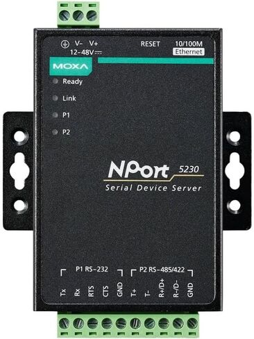 خادم الأجهزة Moxa NPORT 5230-2 مع منفذ RS-232 ومنفذ RS-422/485، درجة حرارة التشغيل من 0 إلى 55 درجة مئوية in Saudi Arabia