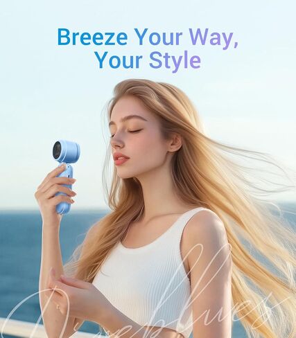 مروحة تربو محمولة من iTurbo، مراوح يدوية صغيرة قابلة للطي، بطارية قابلة لإعادة الشحن، شاشة LED بسرعات عالية 5 تروس، تدفق هواء قوي، مروحة تبريد صغيرة لمدة 12 ساعة، أساسيات السفر للشاطئ، في الهواء الطلق، العمل in Kuwait