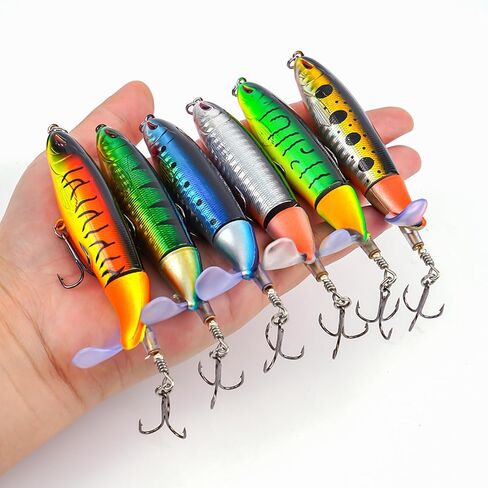 Fishing Lure for Bass, Top Water Fishing Lures with Floating Rotating, Unique Topwater Fishing Lure, Top Water Lures with Hook for Freshwater and Saltwate in Saudi Arabia