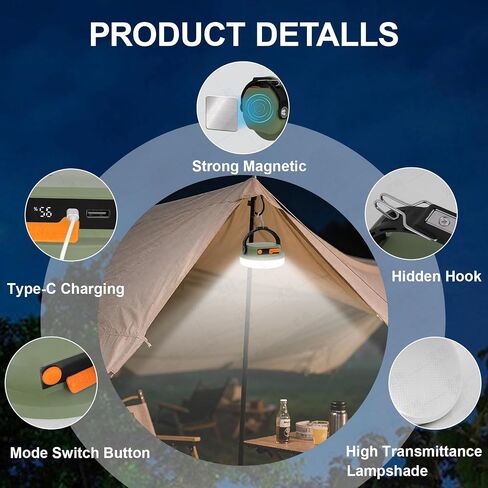 Rechargeable Camping Light MAYDENG 4000mAh , 100W, Waterproof LED Light. Suitable for Outdoor Emergencies, Hiking, and Backpacking. in Saudi Arabia