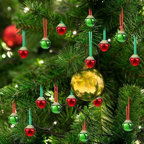 Sumind 100 Pieces Christmas Bell Necklaces Large Bell Necklaces with Connect Ribbons Bulk for Christmas Supplies or Craft Holiday Party Supplies in Saudi Arabia
