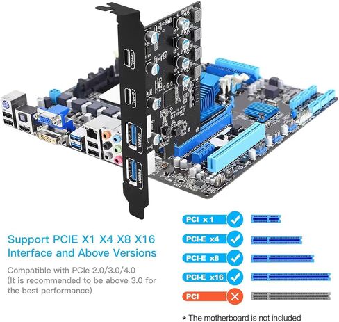 5 جيجابت في الثانية 2 * USB-A 2 * USB-C PCI Express بطاقة تمديد USB3.2 بطاقة PCIE in Saudi Arabia