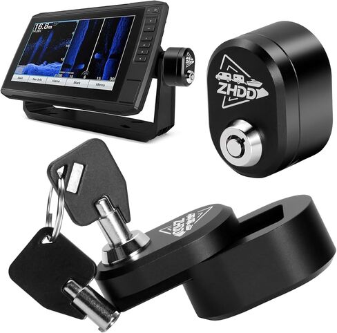 Fish Finder Lock 2 PCS,Aluminum Round Alloy Fishing Graph Marine GPS Gimbal Mount Security Accessories for Garmin,Lowrance and Humminbird Sonar Radar (Black) in Saudi Arabia