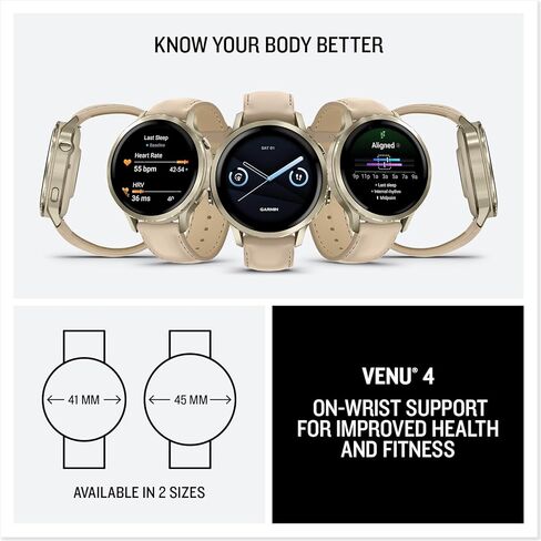 حزمة ساعة PlayBetter Garmin Venu 4 (أردواز/أسود، 41 ملم) للياقة البدنية بنظام تحديد المواقع العالمي - شاشة AMOLED، مصباح يدوي مدمج، شاحن محمول طويل العمر وواقيات شاشة عالية الدقة in Kuwait