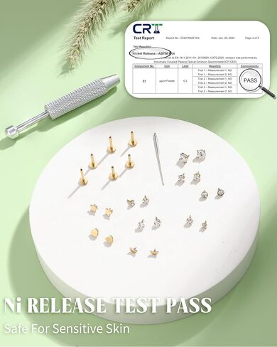 Fansilver 14K Gold Filled Nose Studs for Women 316L Surgical Steel Internal Thread Flat Back Stud earrings CZ Lip Labret Nose Rings Studs Hypoallergenic Lip Monroe Labret Medusa Piercing Jewelry in Saudi Arabia
