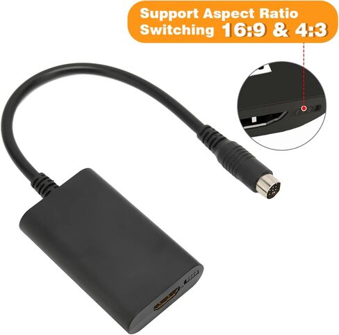 Converter for Saturn SS to, 1080P Cable Adapter for Saturn SS 16:9/4:3 S Video Input 1080p Adapter, for Nights, for Daytona USA in Saudi Arabia