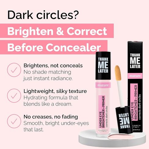 Elizabeth Mott Thank Me Later Eye Primer for Long-Lasting Makeup, Clear Waterproof Eyeshadow Base to Prevent Oily Lids and Creasing, 10g in Kuwait