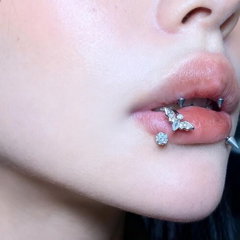 Surgical Steel Lip Ring Bat Shape Perfect Jewelry for Piercing LipRings Studs Cute Cartilage Body Jewelry Piercing for Women 10mm Lip Ring Piercing Jewelry for Women in Saudi Arabia