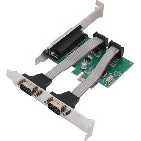 Keenso PCIE to 2 Serial 1 Parallel Port Adapter, Supports RS-232 DB9 Ports, for Computers with PCI Express Specification, Ideal for Office Use in Kuwait