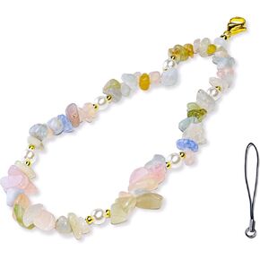 Phone Charm, Handmade Beaded Wrist Strap Chain Lanyard with Natural Crystal for Camera Keychain Wallet Pendant Decor in Kuwait