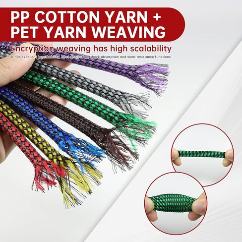 Expandable Braided Cable Sleeve, PP Yarn + PET Braided Expandable Sleeving Cable Management Protection High Density PET Wire Cover Sheath for Cables (Green Black, 4mm-19ft) in Kuwait