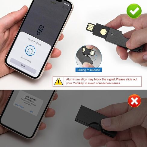 REEYEAR Slim Full Aluminum Flip Protector Case fits for Yubikey 5 NFC,Case Only Not for USB C Model in Saudi Arabia