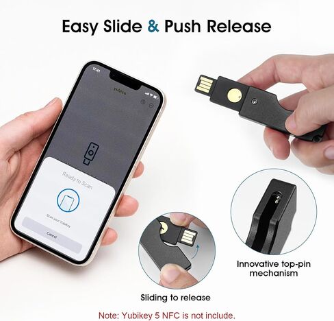 REEYEAR Slim Full Aluminum Flip Protector Case fits for Yubikey 5 NFC,Case Only Not for USB C Model in Saudi Arabia