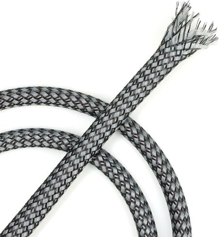 Expandable Braided Cable Sleeve, PP Yarn + PET Braided Expandable Sleeving Cable Management Protection High Density PET Wire Cover Sheath for Cables (Green Black, 4mm-19ft) in Kuwait