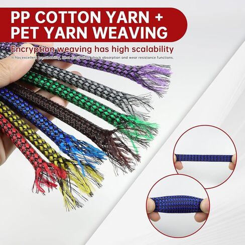 Expandable Braided Cable Sleeve, PP Yarn + PET Braided Expandable Sleeving Cable Management Protection High Density PET Wire Cover Sheath for Cables (Green Black, 4mm-19ft) in Kuwait
