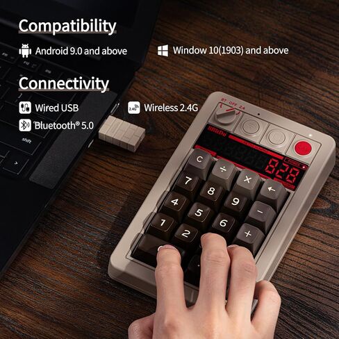 AKNES 8Bitdo Retro 18 Mechanical 2-in-1 PC Numpad and Calculator, Bluetooth/2.4G/Wired for Windows and Android - C64 Edition in Saudi Arabia