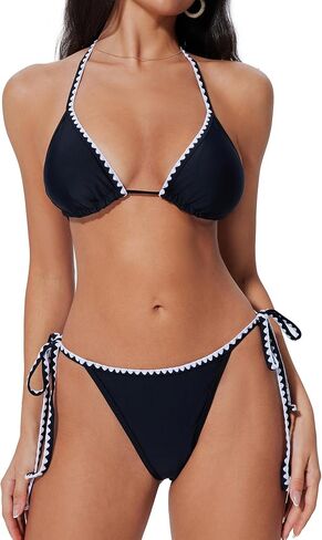 SUUKSESS Women Cheeky Halter String Bikini Sets Sexy Triangle Two Piece Swimsuit in Saudi Arabia