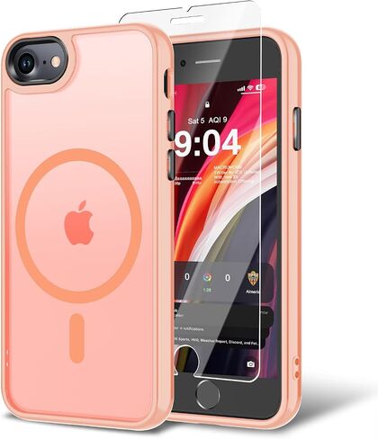 حافظة مغناطيسية لهاتف iPhone 13 وiPhone 14 مع واقي شاشة، [متوافقة مع Magsafe] غطاء هاتف فائق النحافة وشفاف غير لامع مقاوم للصدمات - أزرق سماوي in Kuwait