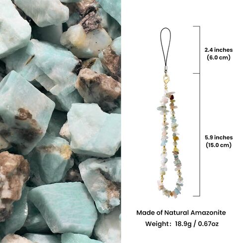 Phone Charm, Handmade Beaded Wrist Strap Chain Lanyard with Natural Crystal for Camera Keychain Wallet Pendant Decor in Kuwait