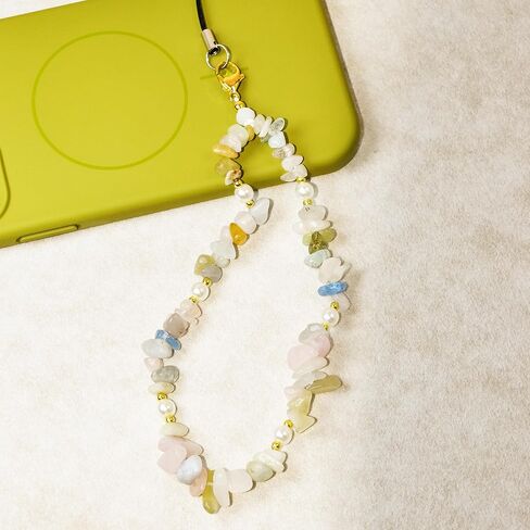 Phone Charm, Handmade Beaded Wrist Strap Chain Lanyard with Natural Crystal for Camera Keychain Wallet Pendant Decor in Kuwait