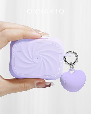ORNARTO حلية هاتف على شكل قلب لهاتف iPhone وAirPods، قلادة من السيليكون السائل اللطيف، سلسلة مفاتيح قابلة للفصل وملحق حقيبة in Saudi Arabia