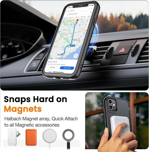 حافظة مغناطيسية لهاتف iPhone 13 وiPhone 14 مع واقي شاشة، [متوافقة مع Magsafe] غطاء هاتف فائق النحافة وشفاف غير لامع مقاوم للصدمات - أزرق سماوي in Saudi Arabia