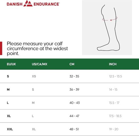 DANISH ENDURANCE أكمام ضاغطة على ربلة الساق مقاس 21-26 ملم زئبق للرجال والنساء in Saudi Arabia