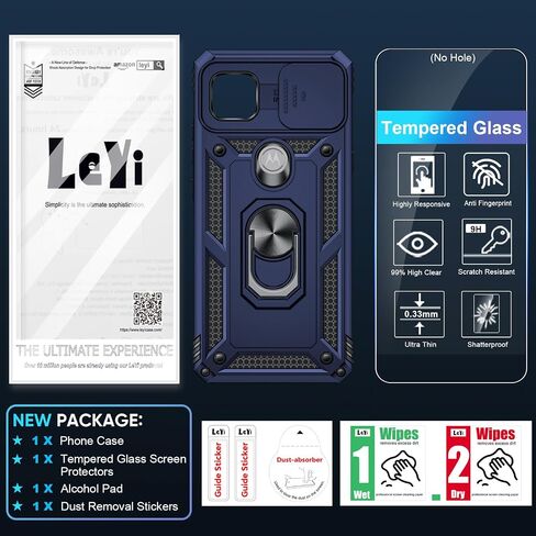 LeYi for Motorola One-5G Ace Case: Motorola One 5G UW Ace Case with Slide Camera Cover and Screen Protector, Shockproof Unlocked Phone Cover with Magnetic Ring Stand Funda para Moto One 5 G Ace, Black in Saudi Arabia
