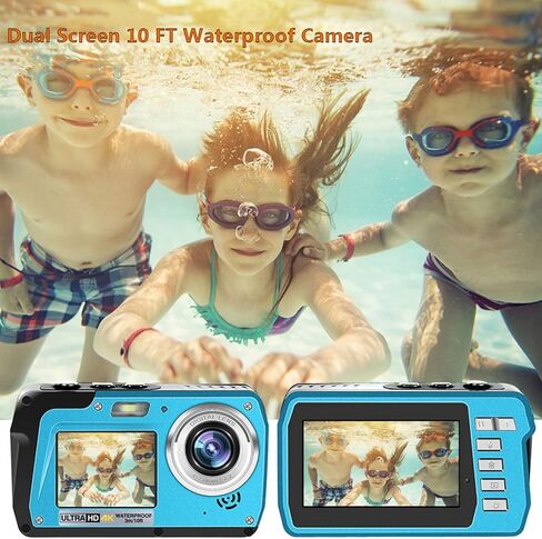 كاميرا مقاومة للماء كاميرات تحت الماء بدقة 56 ميجابكسل عالية الدقة 4K30FPS ومسجل فيديو وشاشات مزدوجة لصور السيلفي in Kuwait