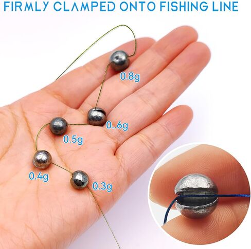 Split Shot Fishing Weights Sinkers, 230PCS/205PCS Split Shot Sinkers for Fishing Line, Round Removable Splitshot Fishing Weights for Fishing Assortment Sinker in Kuwait