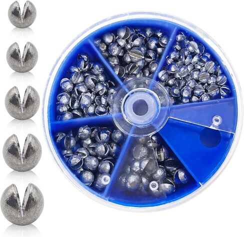 Split Shot Fishing Weights Sinkers, 230PCS/205PCS Split Shot Sinkers for Fishing Line, Round Removable Splitshot Fishing Weights for Fishing Assortment Sinker in Kuwait