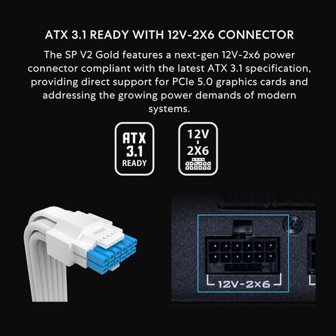 مصدر طاقة Lian Li SP V2 بقدرة 750 وات SFX مع كابل أصلي 12V-2x6 - ضوضاء منخفضة - كفاءة ذهبية 80+ - متوافق مع ATX 3.1 وPCIe 5.0 - مروحة FDB مقاس 92 مم - ضمان لمدة 10 سنوات - أسود (SP750G.B) in Saudi Arabia