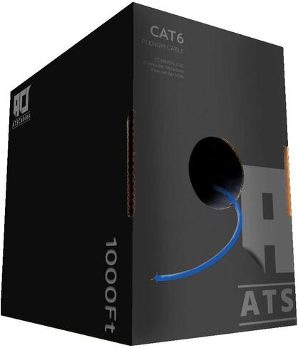 كابلات ATS | كابل CAT6 بلينوم (CMP) 1000 قدم | نجح اختبار محلل الشبكة DSX-8000 | 23AWG UTP 4Pair، كابلات إيثرنت صلبة بسرعة 550 ميجاهرتز، 10 جيجابت، متوفرة بـ 9 ألوان (أزرق، 1000 قدم) in Kuwait