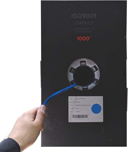 كابلات ATS | كابل CAT6 بلينوم (CMP) 1000 قدم | نجح اختبار محلل الشبكة DSX-8000 | 23AWG UTP 4Pair، كابلات إيثرنت صلبة بسرعة 550 ميجاهرتز، 10 جيجابت، متوفرة بـ 9 ألوان (أزرق، 1000 قدم) in Kuwait