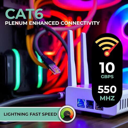 كابلات ATS | كابل CAT6 بلينوم (CMP) 1000 قدم | نجح اختبار محلل الشبكة DSX-8000 | 23AWG UTP 4Pair، كابلات إيثرنت صلبة بسرعة 550 ميجاهرتز، 10 جيجابت، متوفرة بـ 9 ألوان (أزرق، 1000 قدم) in Kuwait