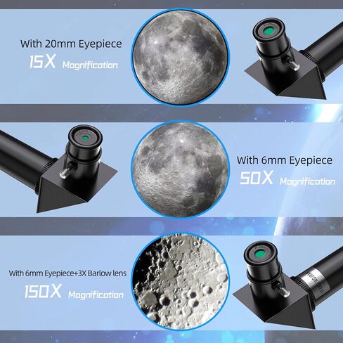 Telescope for Beginners and Kids, 70mm Aperture 400mm Refractor Telescope (24X-150X) for Astronomy Beginners, Portable with Adjustable Tripod & Wireless Remote in Saudi Arabia