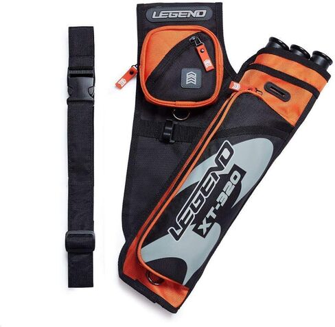 LEGEND XT320 Archery Quivers - Nylon Hip Quivers with 3 Arrow Tube Cases for Target Shooting - Adjustable Waist Belt, T-Slot, Storage Compartments for Accessories, Gear, Tools, Release Tab, Score Card in Kuwait