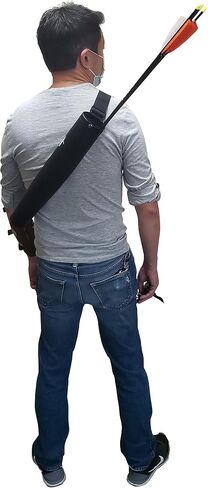 SAS Southland Archery Supply Leather Tube 17" Hip Quiver Arrow Holder with Belt Clip in Saudi Arabia