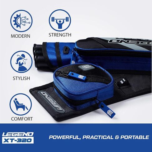 جعبة الرماية LEGEND XT320 - جعبة الورك من النايلون مع 3 حافظات أنبوبية للسهام لإطلاق النار على الهدف - حزام خصر قابل للتعديل، فتحة على شكل حرف T، مساحات تخزين للملحقات، والعتاد، والأدوات، وعلامة الإصدار، وبطاقة النقاط in Saudi Arabia