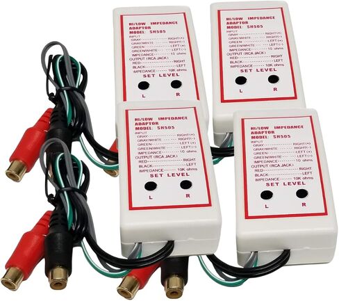 Bass Rockers HLC100 2-Channel High to Low Level Speaker Line Output Converter, Adjustable RCA Signal, Gold-Plated Connectors & Mounting Hardware for Adding Amplifier/Subwoofer to Factory Radio (4) in Saudi Arabia