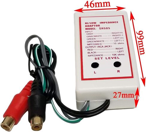 Bass Rockers HLC100 2-Channel High to Low Level Speaker Line Output Converter, Adjustable RCA Signal, Gold-Plated Connectors & Mounting Hardware for Adding Amplifier/Subwoofer to Factory Radio (4) in Saudi Arabia