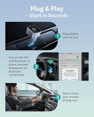 OTTOCAST Mini Pot 2025 2-in-1 Wireless CarPlay/Android Auto Adapter, 5GHz WiFi, Auto Connect for 2016+ Cars in Saudi Arabia