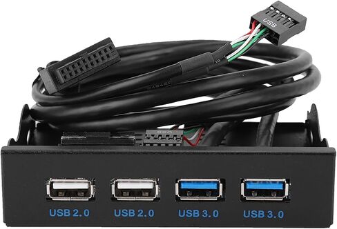 Drfeify USB 2.0+USB3.0 3.5 Inch 4 Port Floppy Drive Front Panel with Easy Installation Feature and No External Power Needed Metal Front Panel for Desk Top Host in Saudi Arabia