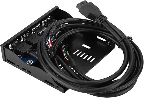 Drfeify USB 2.0+USB3.0 3.5 Inch 4 Port Floppy Drive Front Panel with Easy Installation Feature and No External Power Needed Metal Front Panel for Desk Top Host in Saudi Arabia