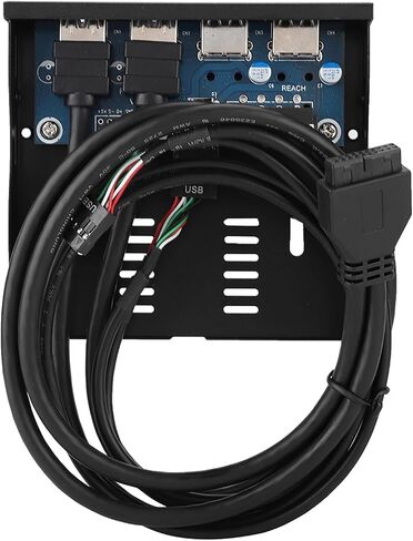 Drfeify USB 2.0+USB3.0 3.5 Inch 4 Port Floppy Drive Front Panel with Easy Installation Feature and No External Power Needed Metal Front Panel for Desk Top Host in Saudi Arabia