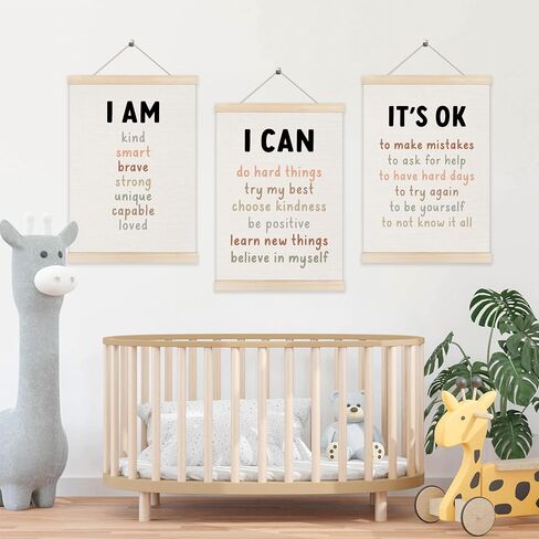 Koesus Inspirational Classrooproom Art Art Poster Frame 12x16 بوصة مجموعة من 3 ، تأكيدات إيجابية للأطفال ، صور تحفيزية للقطن. in Kuwait
