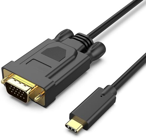 كابل USB C إلى VGA بطول 3 أقدام، كابل USB من النوع C إلى VGA [متوافق مع Thunderbolt 3/4] مع iPhone 15 Pro/Max، MacBook Pro/Air 2023، iPad Pro، iMac، S23، XPS 17، Surface Book 3 والمزيد in Saudi Arabia